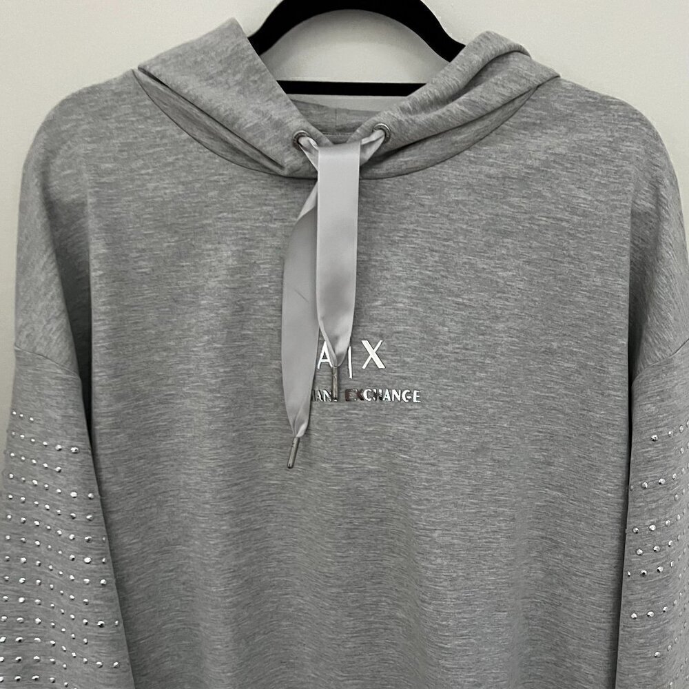 Armani Exchange .Hooded Sweatshirt in Heather Gray Size XL